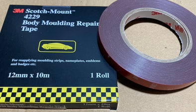 3M SCOTCH-MOUNT BODY MOULDING & BADGE REPAIR DOUBLE SIDE TAPE 4229 12mm x 10m roll.