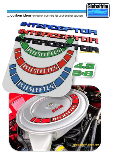 INTERCEPTOR DECAL BADGE STICKER - SUIT FORD FALCON CORTINA