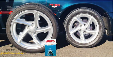 PRE SALE SPECIAL - FORD SHARKFIN 18" x 8" TICKFORD OPTION Alloy Wheel Set includes nuts and genuine centre caps