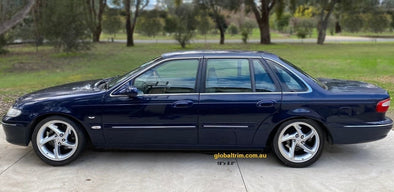 FORD SHARKFIN 18" x 8" TICKFORD OPTION Alloy Wheel Set includes nuts and genuine centre caps