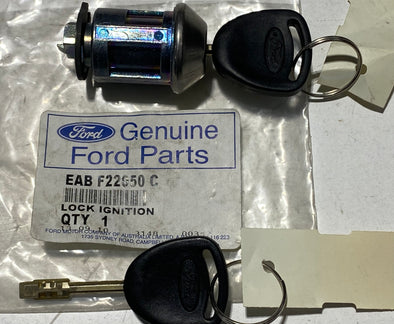 FORD EA EB ED EF EL AU IGNITION LOCK BARREL & KEYS EABF22050C NEW OLD STOCK NOS GT TICKFORD T SERIES TE50 TS50 TL50