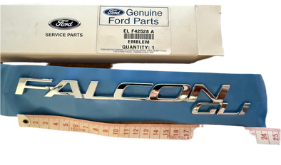 FORD BADGE NAMEPLATE EL FALCON GLi ELF42528A NEW OLD STOCK NOS EMBLEM