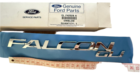 FORD BADGE NAMEPLATE EL FALCON GLi ELF42528A NEW OLD STOCK NOS EMBLEM