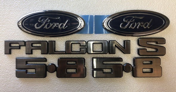 FORD XD BADGE KIT 6 PIECE - FALCON S 5.8 FORD OVAL