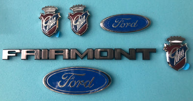 FORD XF Ghia BADGE KIT 6 PIECE with ovals